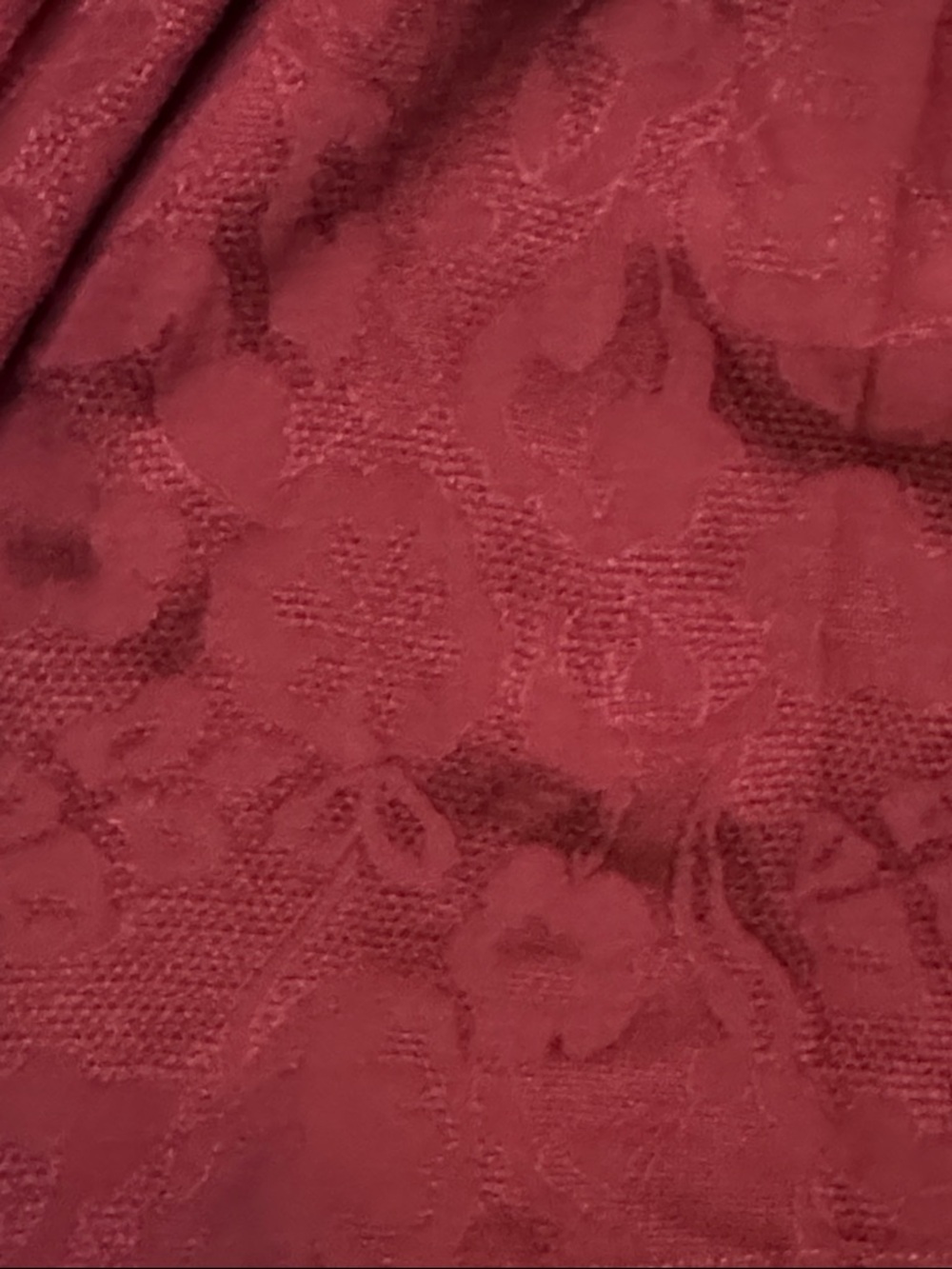 Anthropologie Burgundy Smocked Midi Dress with Puff Sleeves sz L - Picture 11 of 12